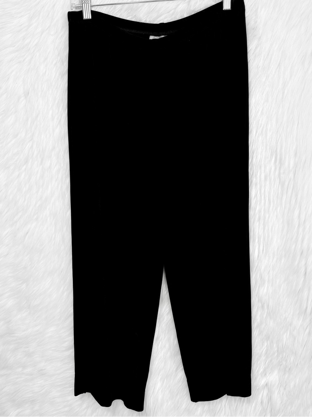 Chicos Travelers Black Crop No Wrinkle Pants Pull On Elastic Waist Stretch Capri